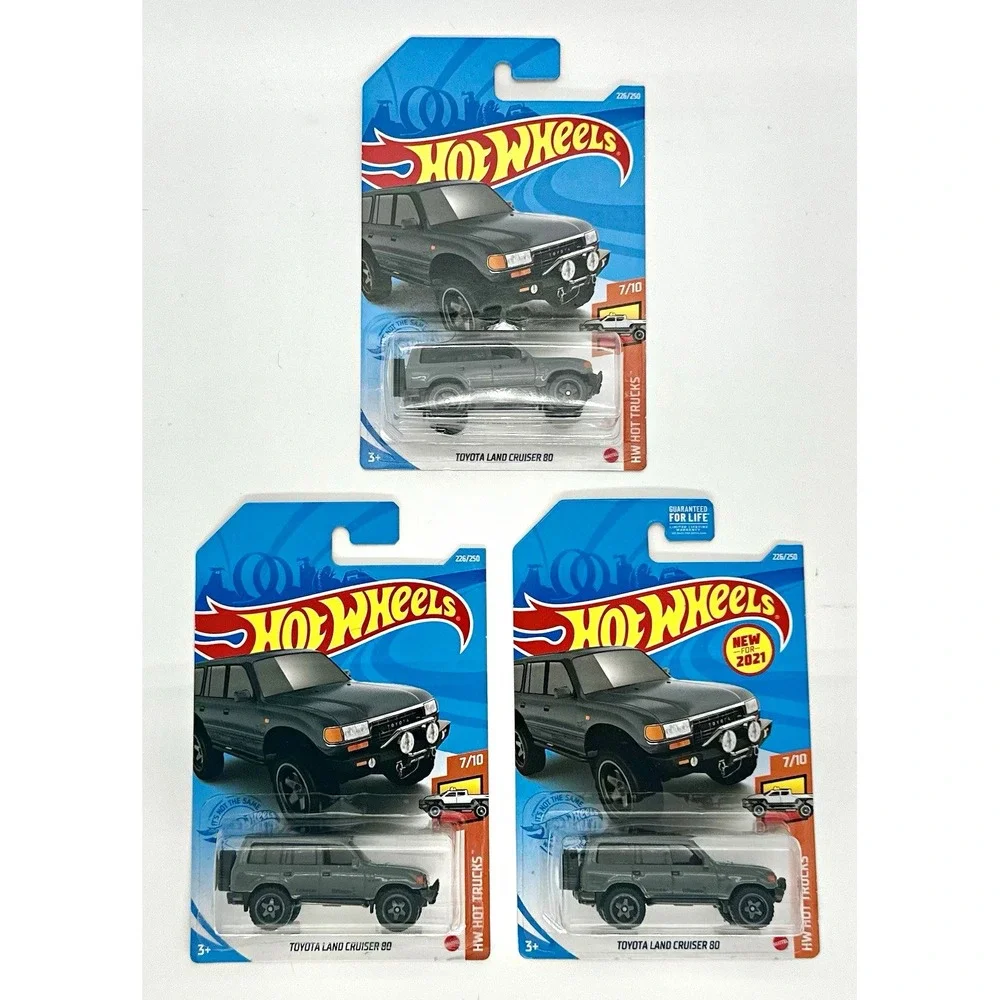 Hot Wheels Toyota Land Cruiser 80 Lot of 3 2021 HW Hot Trucks #226 Gray NEW 1:64